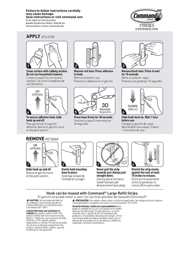 Command Large Green Utility Hook, Indoor Use 1 Hook