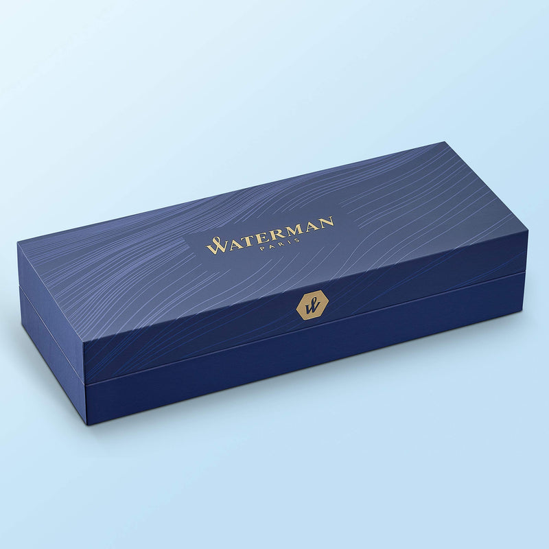 Waterman Hemisphere Black Ballpoint Pen GT, Medium Tip, Blue Ink black with gold trim