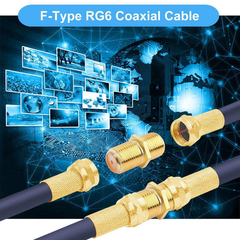 SAISN Coaxial Cable Connector F-Type RG6 Cable Extension Adapter (Pack of 5) 5 Pack