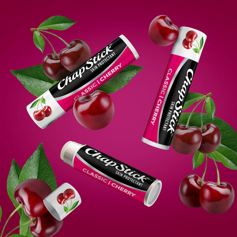 ChapStick Classic Cherry Lip Balm Tubes for Lip Care - 0.15 Oz (Pack of 12) 0.15 Ounce (Pack of 12)