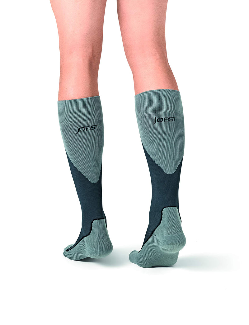 JOBST Sport Knee High 15-20 mmHg Compression Socks, Black/Grey, Small Grey