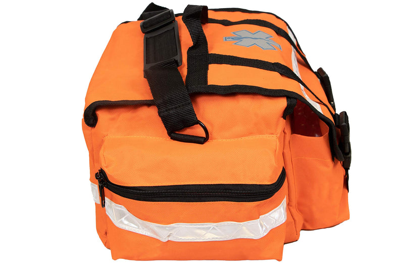 Primacare KB-RO74-O First Responder Bag for Trauma, Professional Multiple Compartment Kit Carrier for Emergency Medical Supplies, Orange, 17 x 7 x 9 inches