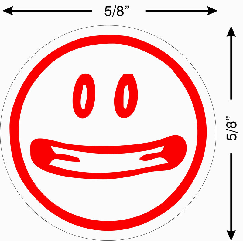 Supply360 AS-IMP2013Round Teacher Stamp - Big Mouth Smiley Face, Red Ink, Durable, Light Weight Self-Inking Stamp, 5/8" Impression Area