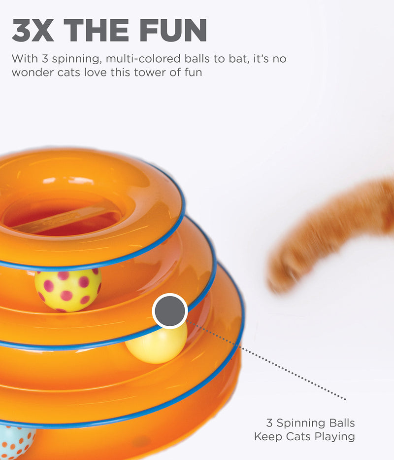 Petstages Cat Tracks Cat Toy - Fun Levels of Interactive Play - Circle Track with Moving Balls Satisfies Kitty’s Hunting, Chasing and Exercising Needs Tower Of Tracks