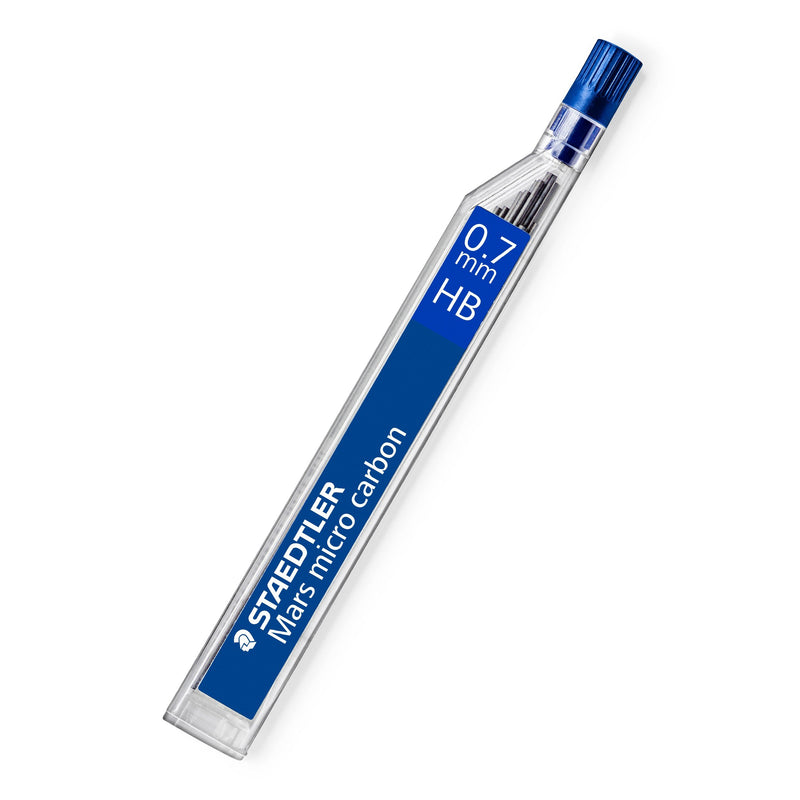 Staedtler Mars Micro Carbon Mechanical Pencil Refills, Tube of 12 0.7mm HB Medium Point Graphite Leads, 250 07-HB