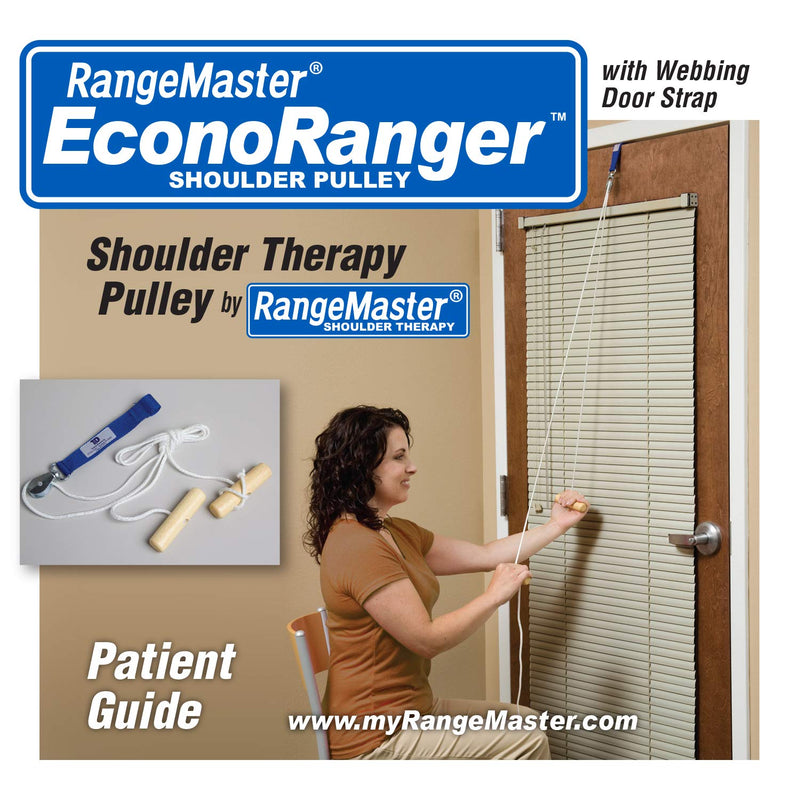 RangeMaster Econo Ranger Shoulder Pulley │ Physical Therapy Exercises │ Aids in Recovery and Rehabilitation │ Increases Mobility │ Wooden Handles for Comfort │ Web Strap Door Attachment