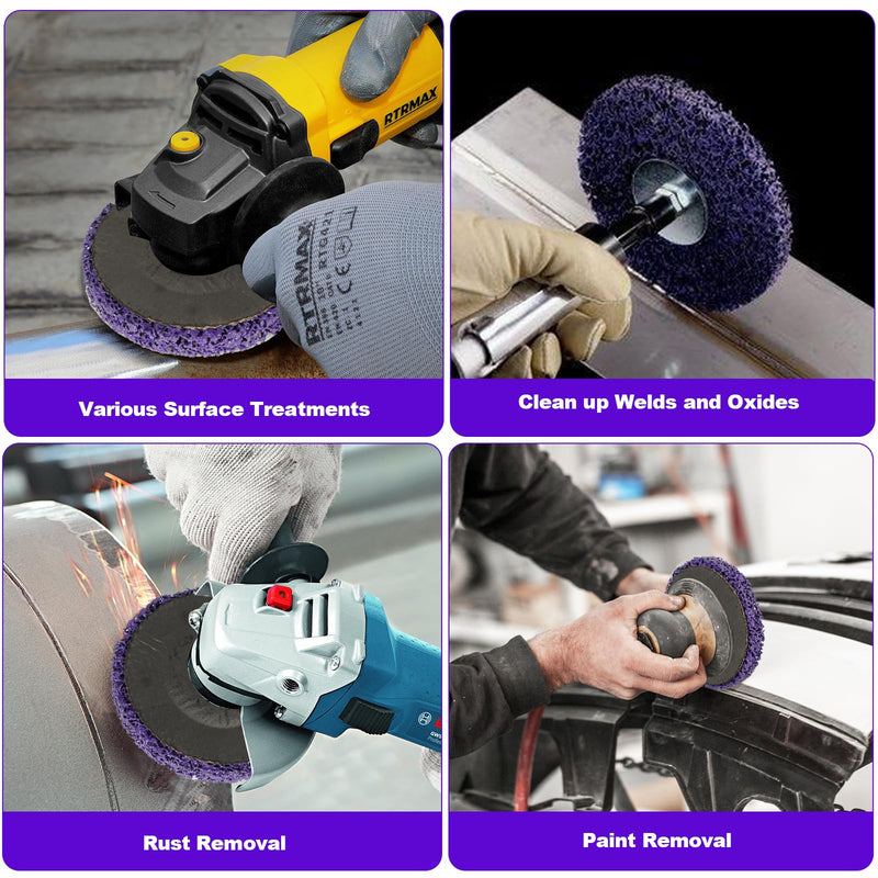 115 mm CSD disc sanding disc, 2 pieces cleaning disc, purple cleaning disc set, coarse cleaning disc, for rust removal, weld seams, remove paint, rust, oxidation