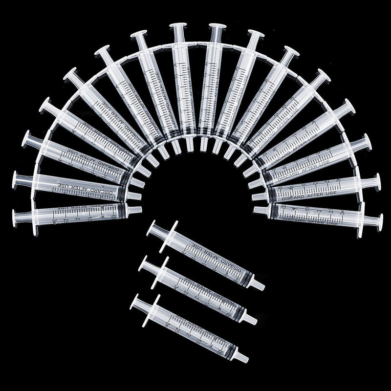 20 Packs Plastic Syringe with Measurement, Suitable for Measuring, Watering, Refilling(3 ml) 3 ml