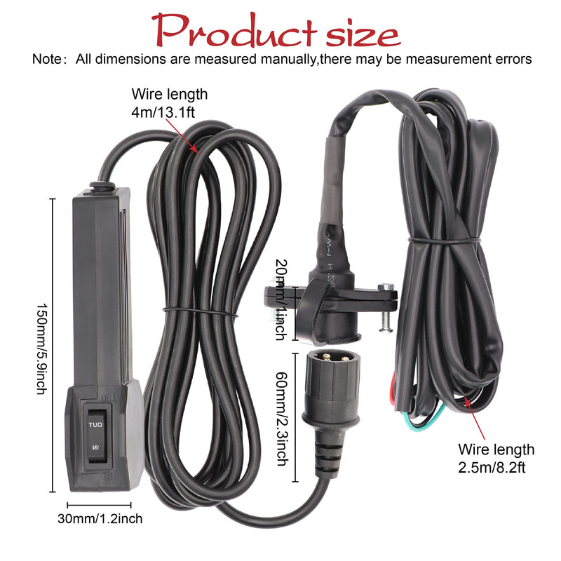 TuoLauthon 12V Winch Corded Manual Hand Remote Control Kits for ATV UTV Winch