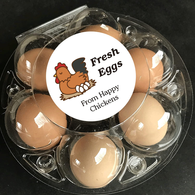 Farm Fresh Eggs Stickers 1.5 Inch Fresh Eggs from Happy Chickens Labels - Farm Chicken Eggs Stickers 500 Pcs Egg Carton Label Stickers for Egg Carton Labeling (Medium, 1.5INCH) Medium