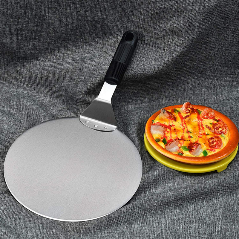 Pizza Lifter, KSENDALO 10" Pizza Peel, Stainless Pizza Spatula, Pizza Pie Cake Server Tray for Baking Homemade Pizza, With ONE FREE Silicone Mini Mitt Stainless+Plastic