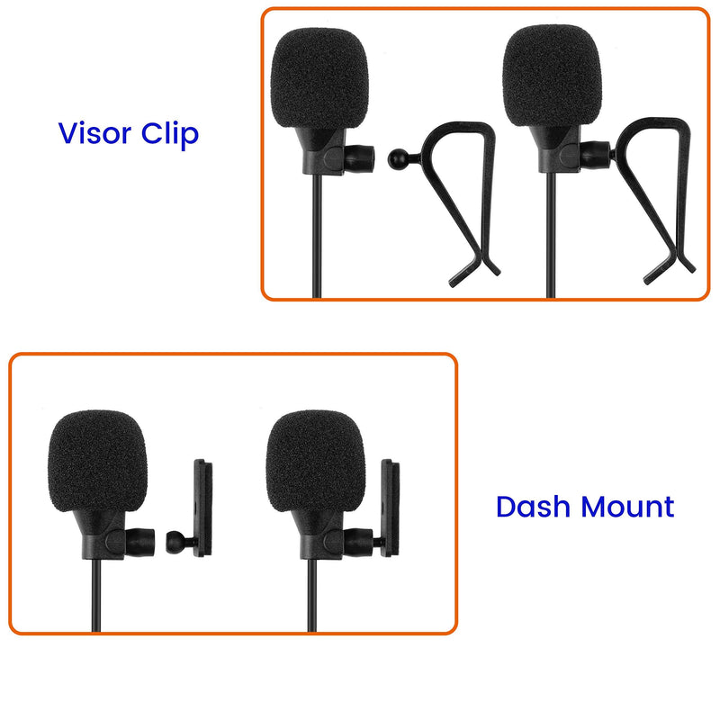 Car Microphone 3.5mm, Car Radio Mic Replacement for Pioneer Kenwood Boss JVC Sony Jensen Alpine Bluetooth Stereo Vehicle Head Unit Enabled Audio GPS DVD - External Hands Free Assembly Mike