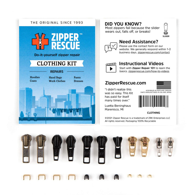 Zipper Rescue Zipper Repair Kits â€“ The Original Zipper Repair Kit, Made in America Since 1993 (Clothing)