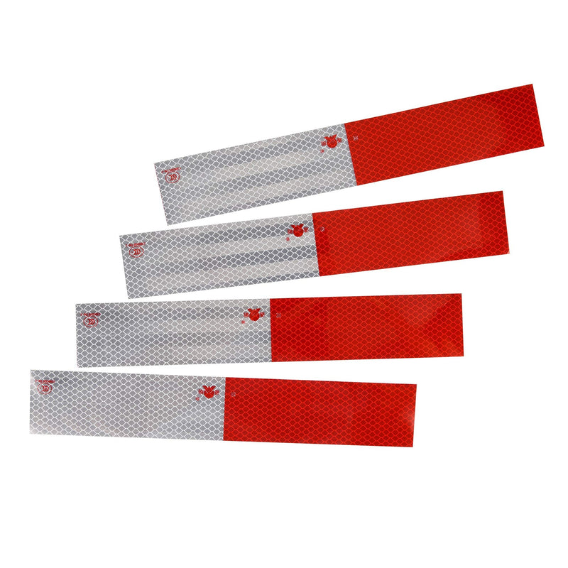 ANKIA Red White Micro Prismatic Sheeting Reflective Tape 2" X 12' Waterproof Reflector Tape Self-adhesive Reflector Tape Conspicuity Safety Warning Sticker for Truck Trailer Pickup Mailbox (20 Pcs) 20 Pcs
