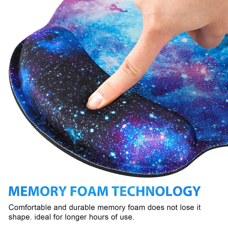 Mouse Pad with Wrist Rest Support, ToLuLu Gel Cute Mouse Pads Non Slip Rubber Base Mousepad, Ergonomic Mouse Wrist Rest Pad for Laptop Computer Home Office Working Gaming Pain Relief, Nebula Galaxy