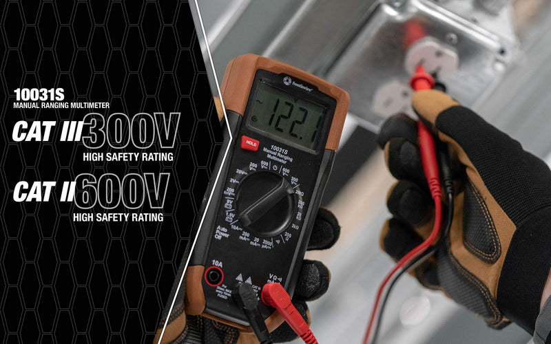 Southwire 10037K Electrical Test Kit with Full-Function Multimeter, Non-Contact Voltage Detector, and Outlet Tester, Includes Test Leads and Batteries