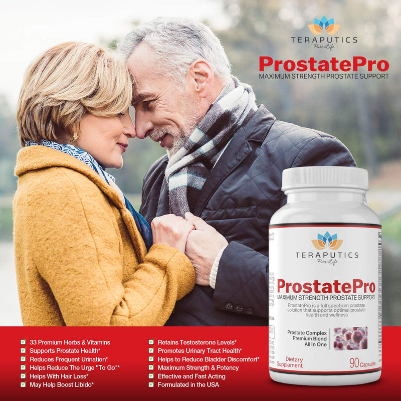 ProstatePro - 33 Herbs Saw Palmetto Prostate Health Supplement for Men | Non GMO Prostate Support Bladder Control Pills to Reduce Frequent Urination & DHT Blocker to Prevent Hair Loss, 90 Capsules