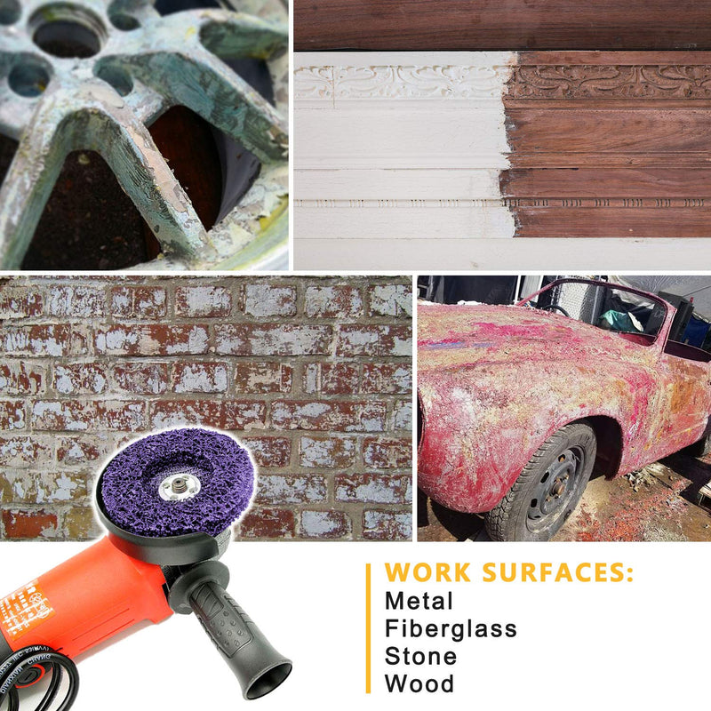 6 Packs 4-1/2" x 7/8" Strip Discs Stripping Wheel Fit Angle Grinder Clean and Remove Paint Coating Rust Welds Oxidation 6 4.5 Inch