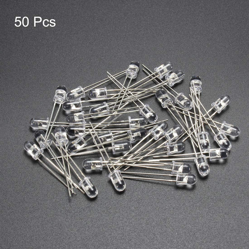 uxcell 50pcs Photosensitive Diode Photodiodes Light Sensitive Sensors,5mm Clear Round Head Receiver Diode