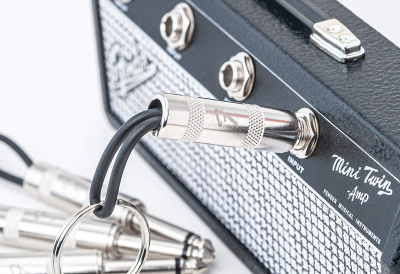 Licensed Fender Jack Rack- Wall mounting guitar amp key holder, includes 4 guitar plug keychains and 1 wall mounting kit. Quick and easy installation.