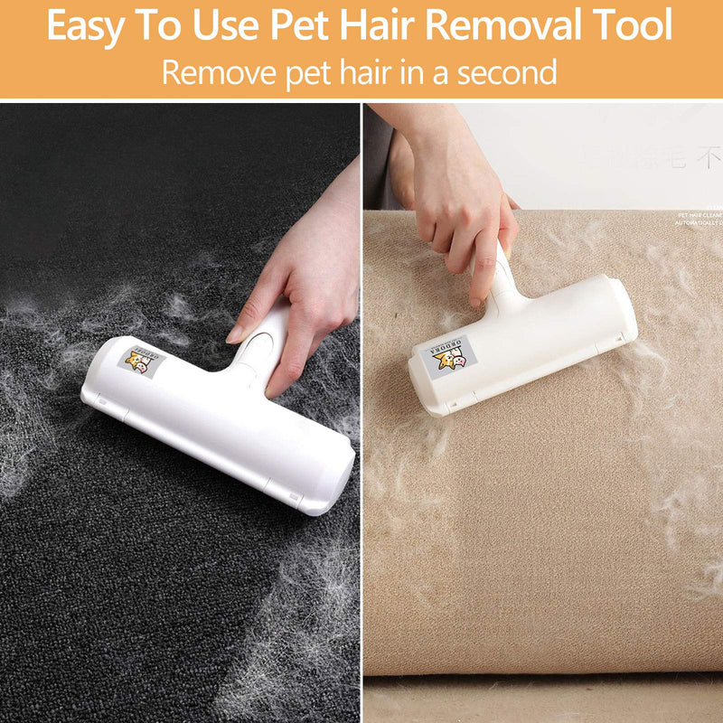 ORDORA Pet Hair Remover for Furniture/Bed, Reusable Dog Hair Remover Roller for Dog & Cat, Self-Cleaning, No Adhesive or Sticky Tape Needed, Perfect Fur Remover for Couch Red