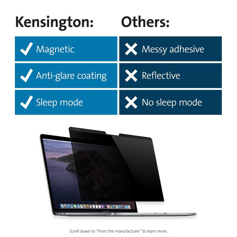 Kensington MP13 MacBook Magnetic Privacy Screen for 13" MacBook Pro and MacBook Air (K64490WW) Apple MacBook 13.3" MacBook