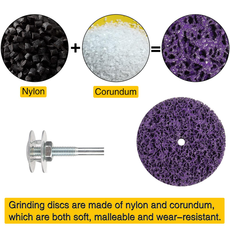 Shineboc coarse grinding disc, 4 inch (100 mm) CSD disc, nylon fabric disc for grinding, polishing, rust removal for metal, steel, stainless steel (purple).