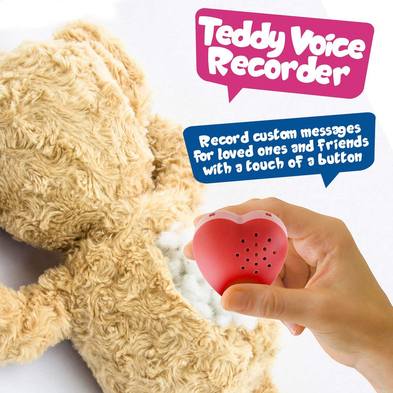 1 Pack, Inventiv 30 Second Voice Sound Recorder Module for Plush Toy, Stuffed Teddy Bear Animal Recordable Heart, Record Custom Messages (Red) Red - 1pack