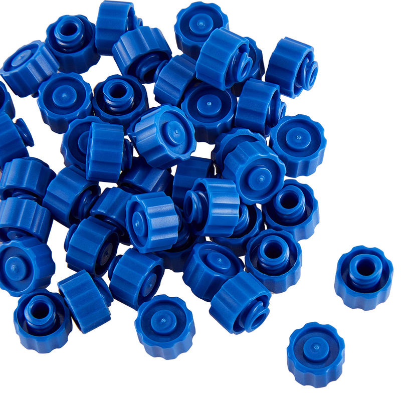 50 Pieces Easy Syringe Tip Cap Luer Lock Dispensing Needle Tip Cap Blue Syringe Cap with Storage Box (50 Pieces)