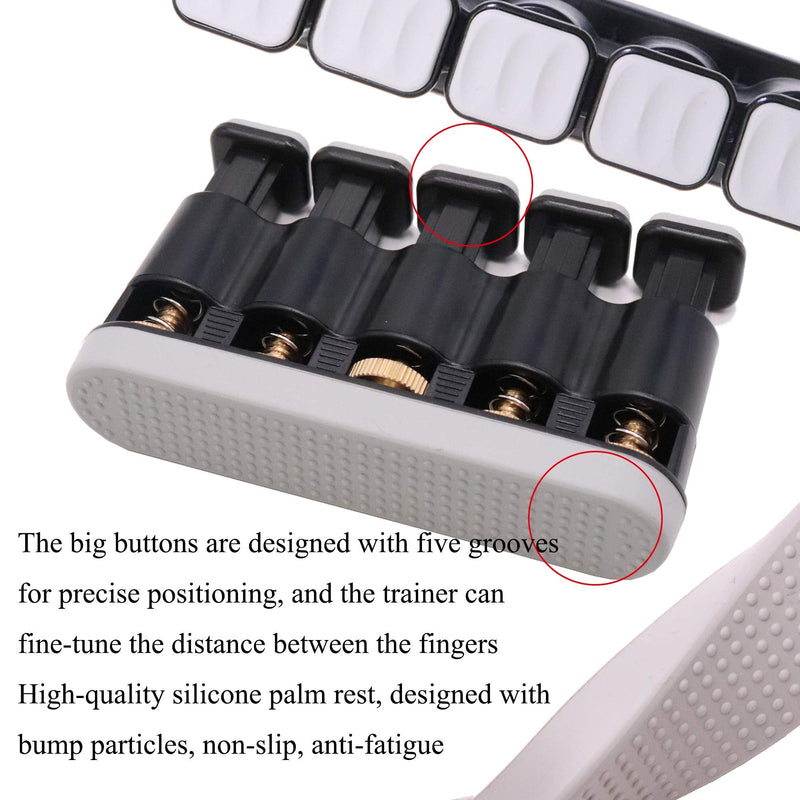 DILIMI Finger Strengthener,Guitar Beginner Exercier,Finger Trainer,Hand Grip Strength Trainer for Athletes,Musicians & Physical Therapy Gray