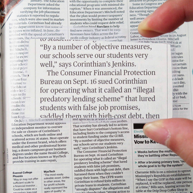 MagDepo Magnifying Sheet Flat Full Page Reading Magnifier Perfect Reading Aid for Elderly and People with Low Vision with 1 Bonus Card Magnifier