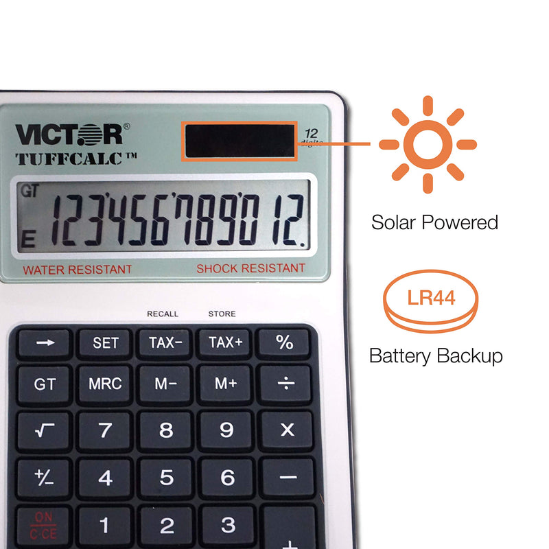 Victor 99901 TuffCalc Calculator, White, 1.8" x 4.6" x 6.5" 1.8" x 4.6" x 6.5"