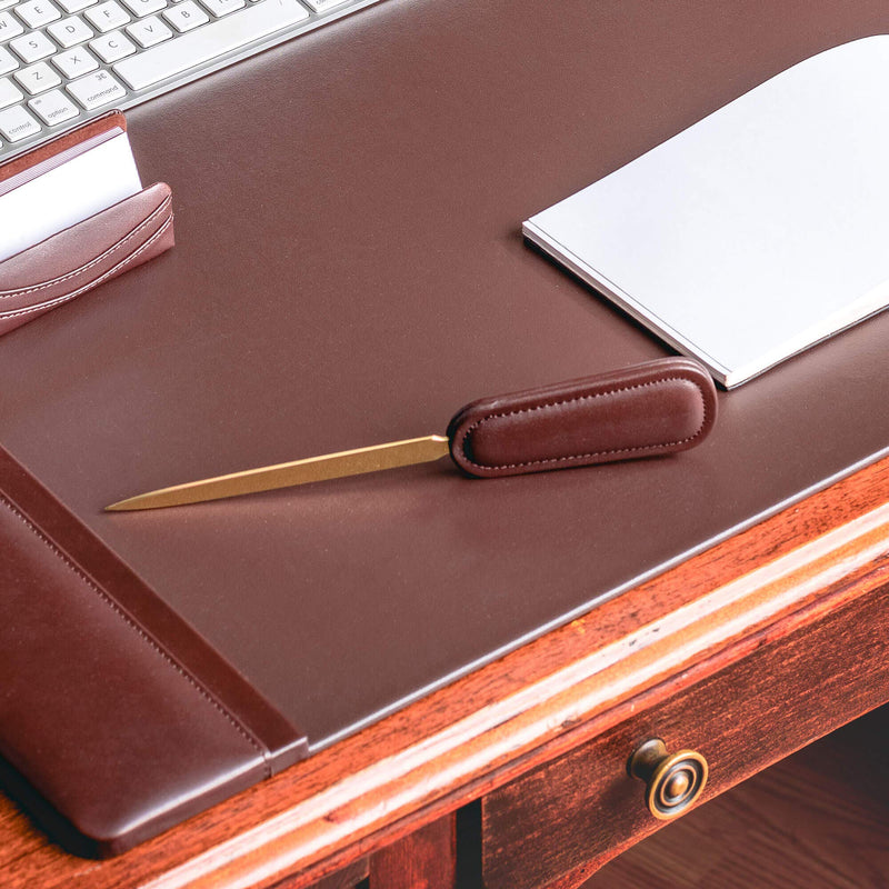 Dacasso Chocolate Brown Leather Letter Opener