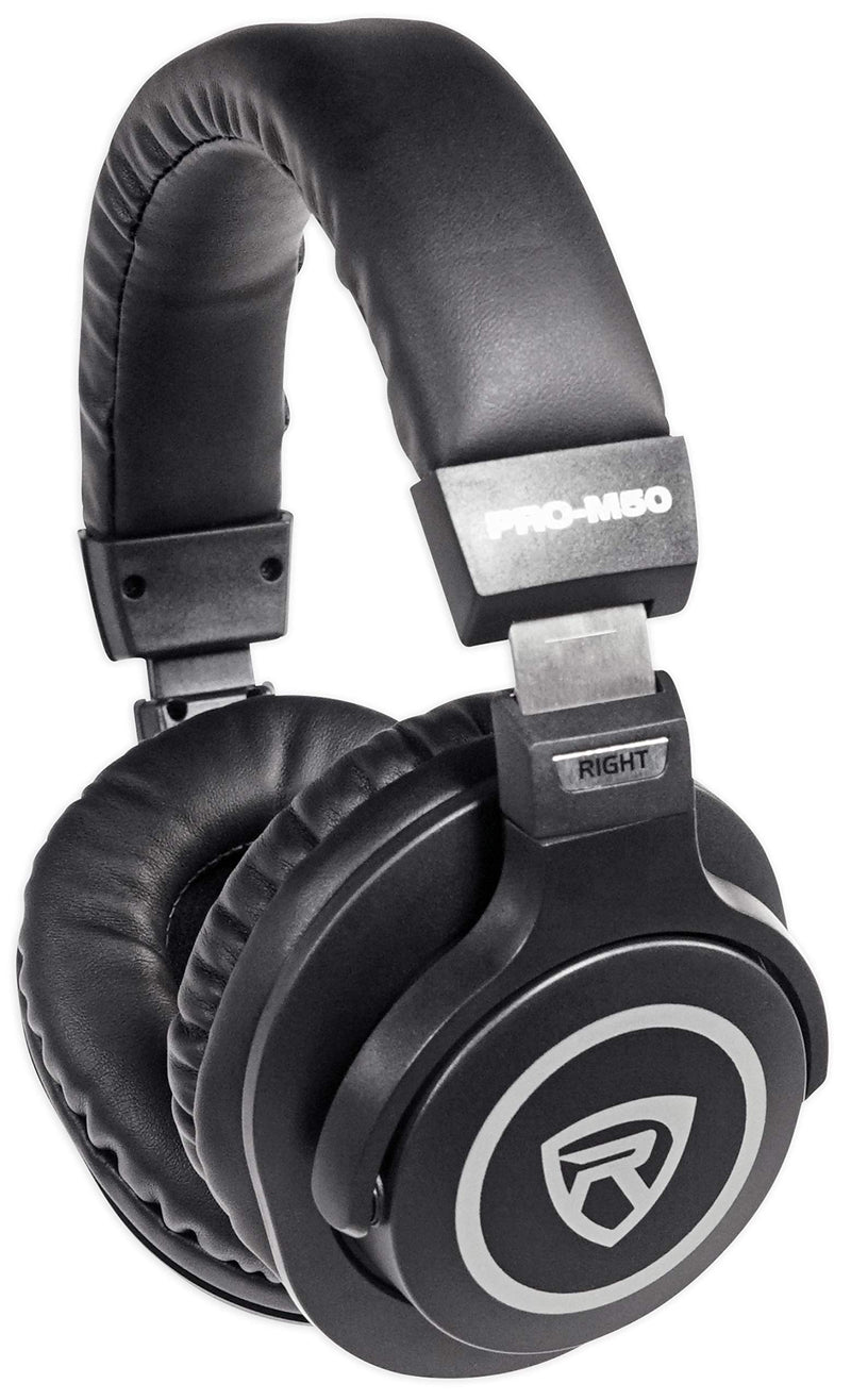 Rockville PRO-M50 Studio Headphones w/ Detachable Coil Cable, Case+Extra Ear Pad