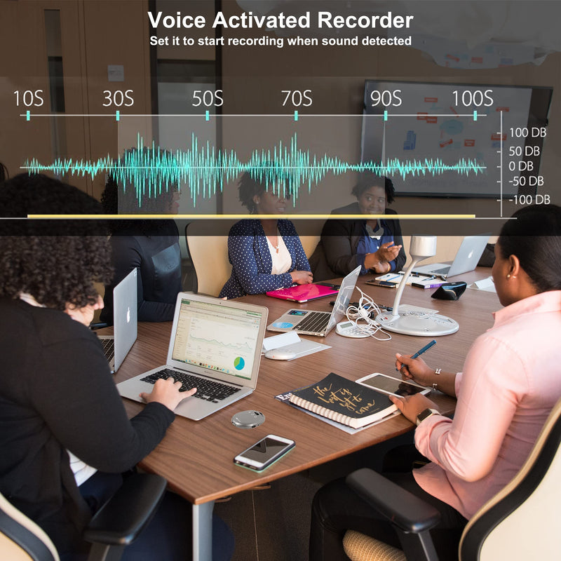 8GB Voice Recorder,Voice Activated Recording Device with MP3 Player for Lecures,Meeting,Interviews,USB Files Transfer & Charge