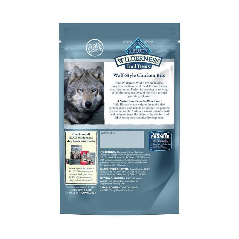Blue Buffalo Wilderness Trail Treats Wild Bits Grain Free Soft-Moist Training Dog Treats Chicken 4 Ounce (Pack of 1)