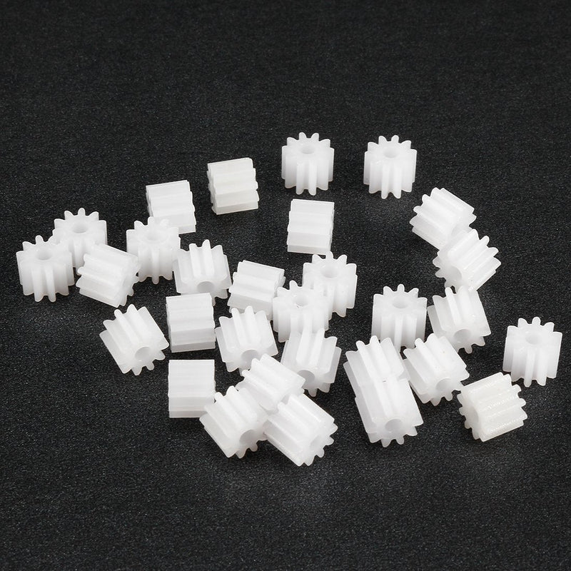 uxcell 30pcs Plastic Gears White 10 Teeth Model 102A Reduction Gear Plastic Worm Gears for RC Car Robot