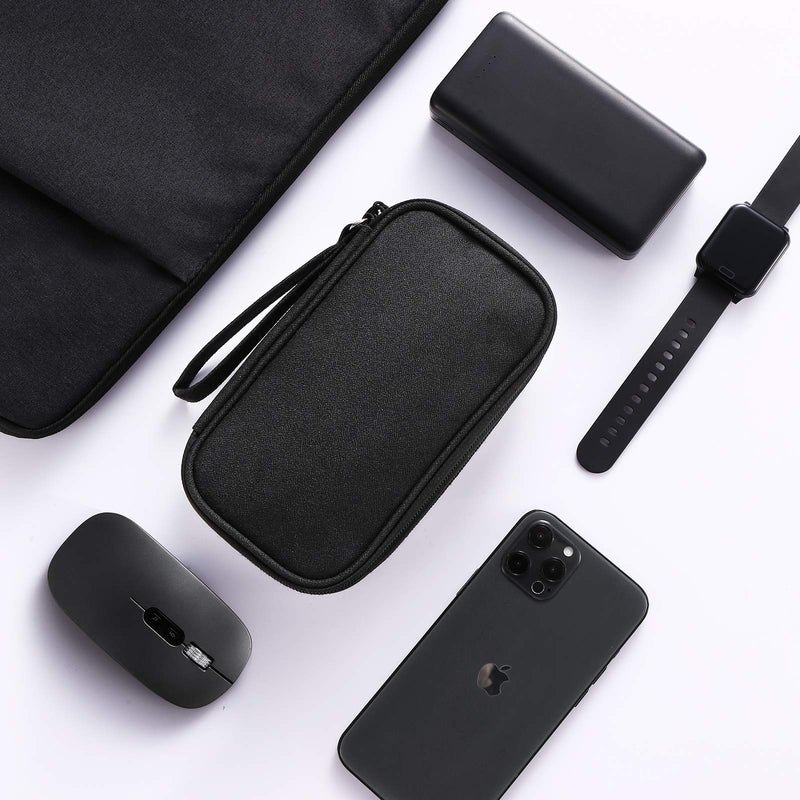 Tech Organizer Travel Case, Bevegekos Small Carrying Tech Kit for Electronics and Accessories, Waterproof (Small, Black)