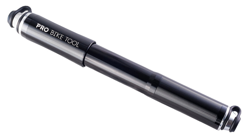 PRO BIKE TOOL Bike Pump with Gauge Fits Presta and Schrader - Accurate Inflation - Mini Bicycle Tire Pump for Road, Mountain and BMX Bikes, High Pressure 100 PSI, Includes Mount Kit Black
