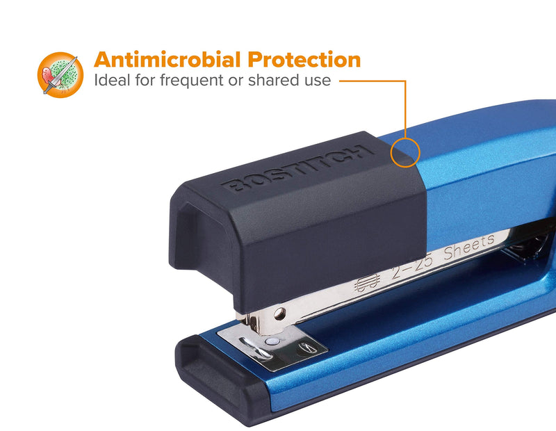 Bostitch Epic All Metal 3 in 1 Stapler with Integrated Remover & Staple Storage, Blue (B777-BLUE)