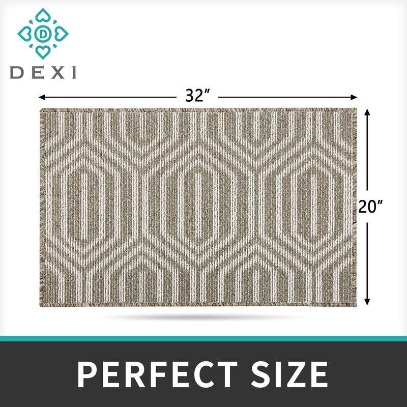 DEXI Indoor Doormat, Non Slip Absorbent Resist Dirt Entrance Rug, 20â€x32â€ Machine Washable Low-Profile Inside Floor Door Mat 20"x32" Brown