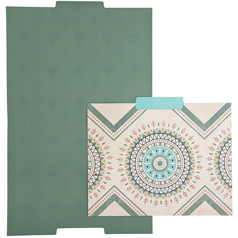 Decorative Bohemian File Folders with 1/3 Cut Tabs (9.5 x 11.5 In, 12 Pack)