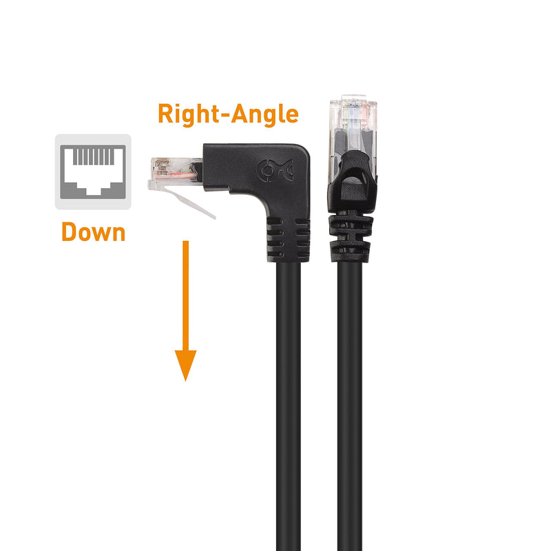 Cable Matters Combo-Pack 90 Degree Cat 6, Cat6 Right Angle Ethernet Cable (Right Angle Down + Right Angle Up) 3 Feet