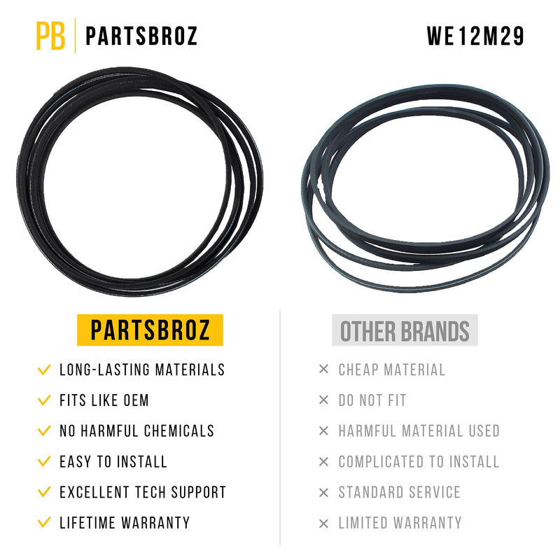WE12M29 Drive Belt by PartsBroz - Compatible with GE Dryers - Replaces AP4324040, WE12X21574, 1381519, 559C197P001, 559C197P003, PS1766009, WE120122