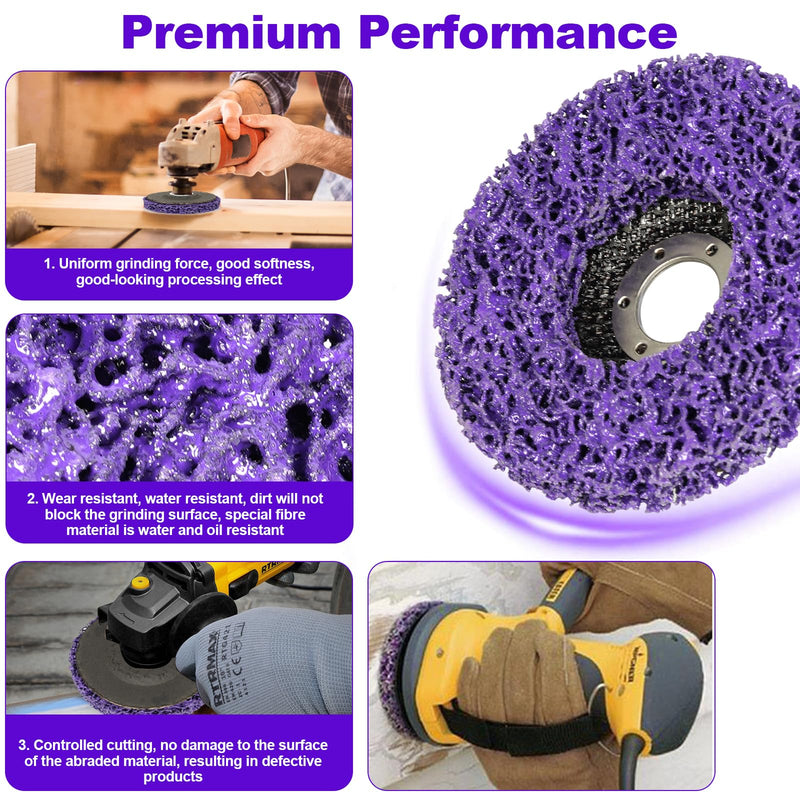 115 mm CSD disc sanding disc, 2 pieces cleaning disc, purple cleaning disc set, coarse cleaning disc, for rust removal, weld seams, remove paint, rust, oxidation