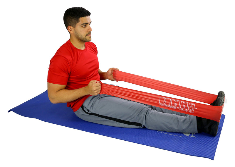 CanDo AccuForce Latex Resistance Bands, Light Resistance, Red, 6 Yard Roll 6 Yards