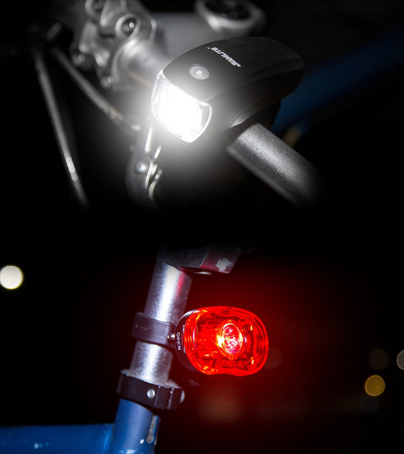 SAMLITE Best Brightest LED Bike Light Set for Kids & Adults, Super Bright Bicycle Headlight, Free Tail Light Included, Water Resistant Bike Light, Easy to Install, Multiple Modes for Cycling Safety