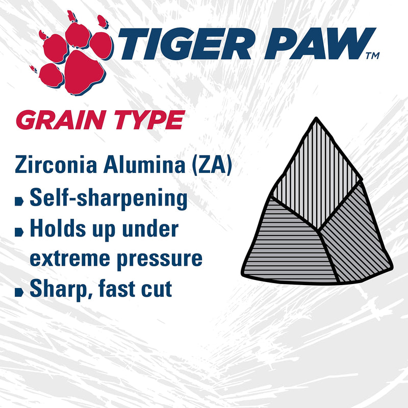 Weiler 51121 4-1/2" Tiger Paw Abrasive Flap Disc, Angled (Ty29), Phenolic Backing, 80Z, 7/8" Arbor Hole, Made in The USA (Pack of 10) Type 29 7/8" Arbor 80 Grit
