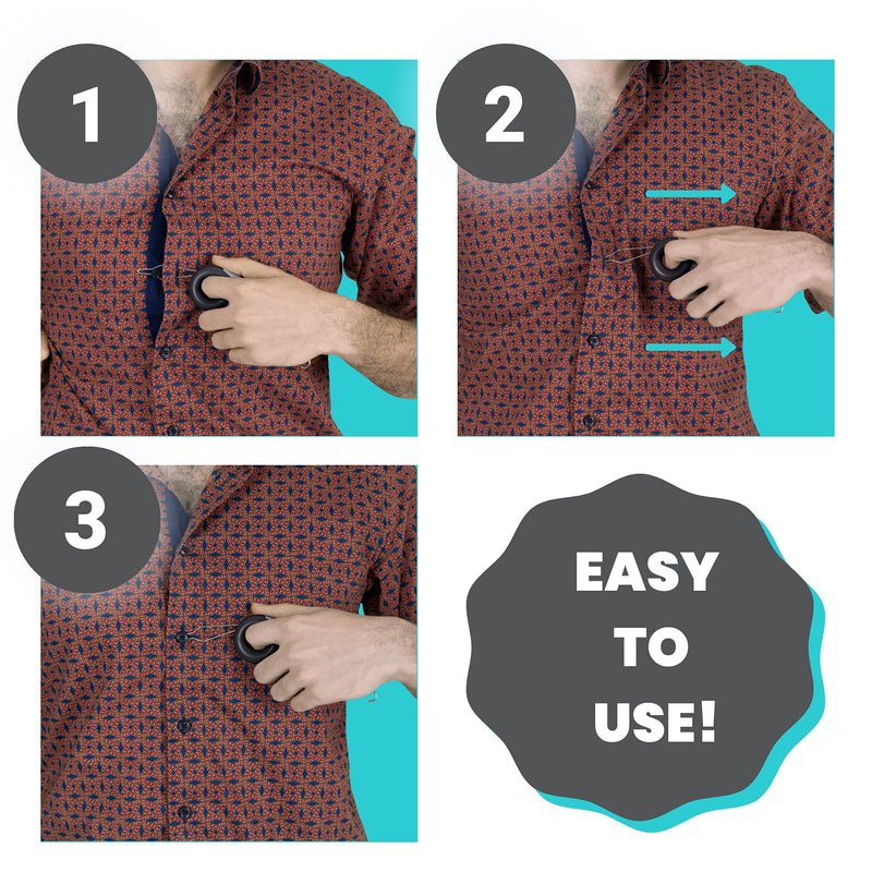 Button Hook Model V by Vive - Button Hook Tool and Dressing Aid Assist - Ergonomic Finger Hole Grip and Zipper Puller - for People with Limited Dexterity, Parkinsons, Arthritis, Disabilities Black