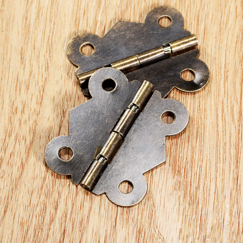 Dophee 1pc Furniture Decorative Cabinet Jewelry Box Latch Hasps and 2pcs Butterfly Hinges with Screws